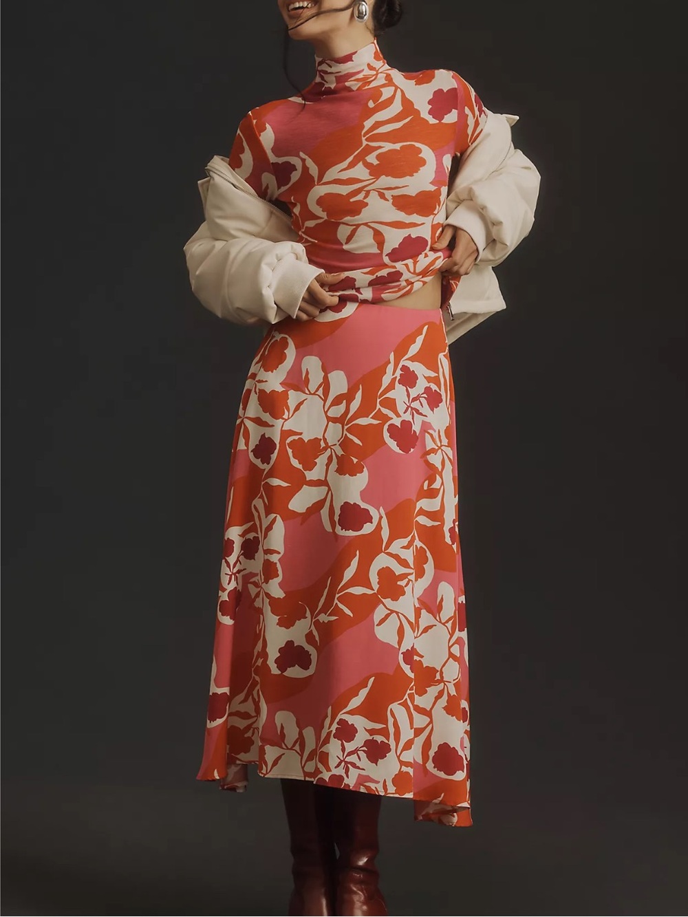 Marimekko Anthropologie Volyymi Serenaadi Midi Linen Blend Skirt Size 40 S/M - Picture 2 of 9